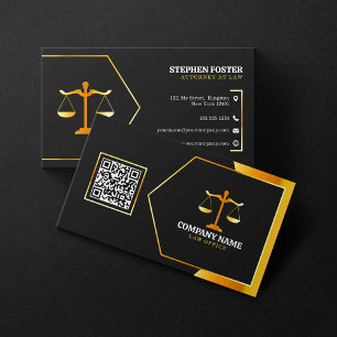 Cartão De Visita Escala de Justiça de Escritório de Advocacia Preto