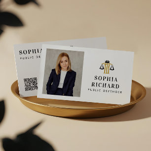 Cartão De Visita Escala de Justiça Elegante Profissional Foto de Es