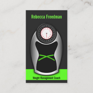 Cartão De Visita Escalas de banheiro pretas e verdes do treinador