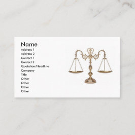 Cartão De Visita Escalas de Justiça - Ornamentado