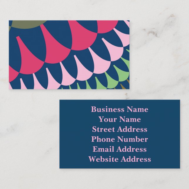 Cartão De Visita Escalas Verde e Rosa Florestais (Frente/Verso)