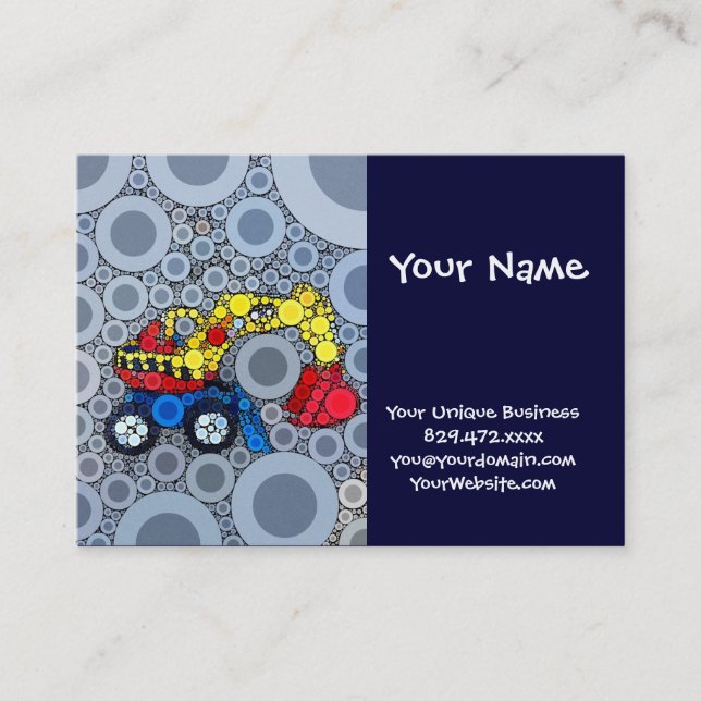 Cartão De Visita Escavador de Caminhão para Construção de Crianças  (Frente)