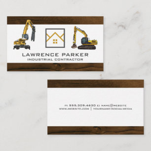 Cartão De Visita Escavador de Veículos de Construção Logotipo