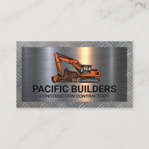 Cartão De Visita Escavador Placa de aço