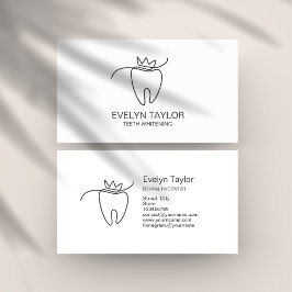 Cartão De Visita Esclarecimento dos dentes da Clínica dentária simp