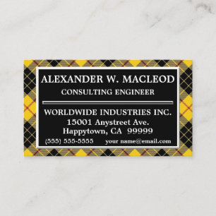 Cartão De Visita Escocês Clan MacLeod da Xadrez Lewis Tartan