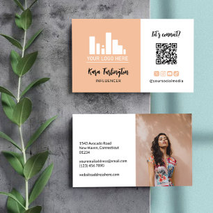 Cartão De Visita Escolha seu logotipo Código QR Foto de mídia socia