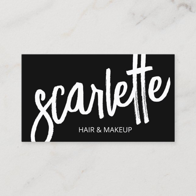 Cartão De Visita Escova Branca Escova Escova Beleza Preta (Frente)