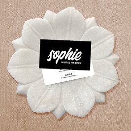 Cartão De Visita Escova Branca Escova Escova Beleza Preta