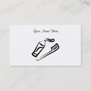 Cartão De Visita Escova de dentes & pasta, seu nome aqui