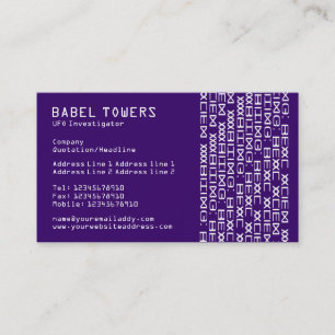 Cartão De Visita Escrevendo Alienígena Real - Roxo Escuro