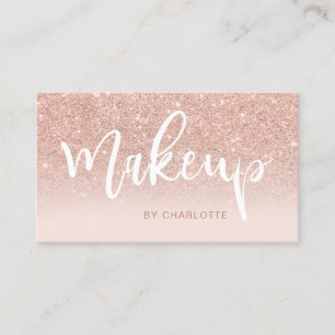 Cartão De Visita Escrita cor-de-rosa ombre com brilho rosa