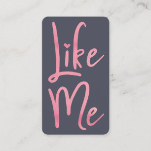 Cartão De Visita Escrita De Pincel Rosa Tendente Como Eu Mídia Soci