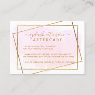 Cartão De Visita Escrita em ouro moderna, pestana cor-de-rosa após