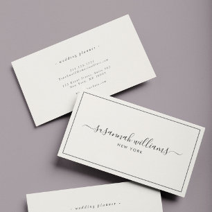 Cartão De Visita Escrita lágrima de luxo elegante caligrafia negra