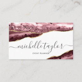 Cartão De Visita Escrito de assinatura de agata roxa minimalista