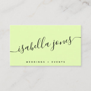 Cartão De Visita Escrito profissional luxo amarelo-claro minimalist