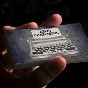 Cartão De Visita Escritor de Máquina de Digitalização Vintage