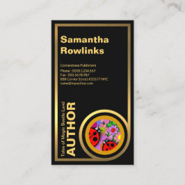 Cartão De Visita Escritor Dourado curvado elegante especial da