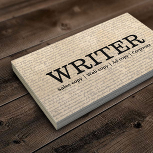 Cartão De Visita Escritor Freelancing dos roteiros velhos do