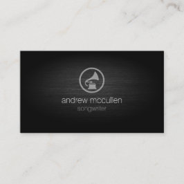 Cartão De Visita Escritor Gramofone Ícone Esmagado Músico de Metal