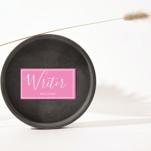 Cartão De Visita escritor rosa - elegante