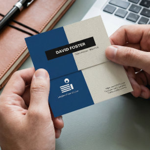 Cartão De Visita Escritor técnico - Na moda Elegante simples