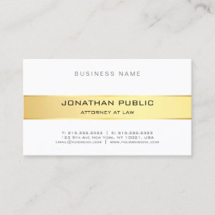 Cartão De Visita Escritório de advocacia Dourado Elegante Branco S