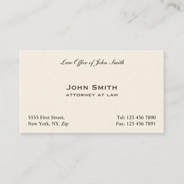 Cartão De Visita Escritório de advogados liso elegante profissional (Frente)