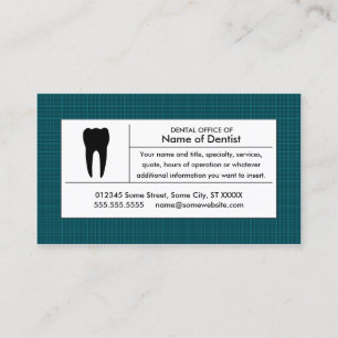 Cartão De Visita escritório dental da xadrez