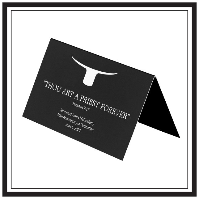 Cartão De Visita Escritura do Aniversário da Ordenação do Padre Cat (Criador carregado)