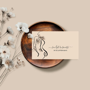 Cartão De Visita Esculpindo esculturas de corpo bege contorcendo es