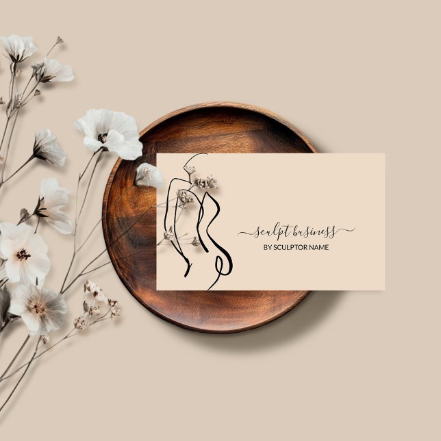 Cartão De Visita Esculpindo esculturas de corpo bege contorcendo es (Criador carregado)