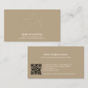 Cartão De Visita Escultura corporal spa estética qr de contorno