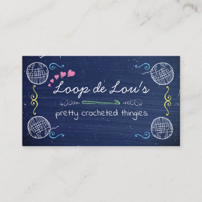 Cartão De Visita Esfera de anzóis de crochê, de fios (Frente)