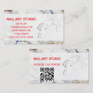 Cartão De Visita Esmalte de unha profissional de arte de linha