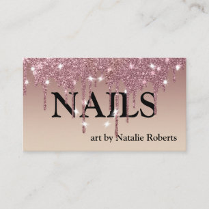 Cartão De Visita Esmalte de Unhas Brilhante Rosa Dourado de Luxo