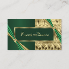 Cartão De Visita Esmeralda Moderna Única E Geométrica Dourada