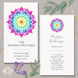 Cartão De Visita Esoteric Mandala Metafísica Holística Boho Brilhan