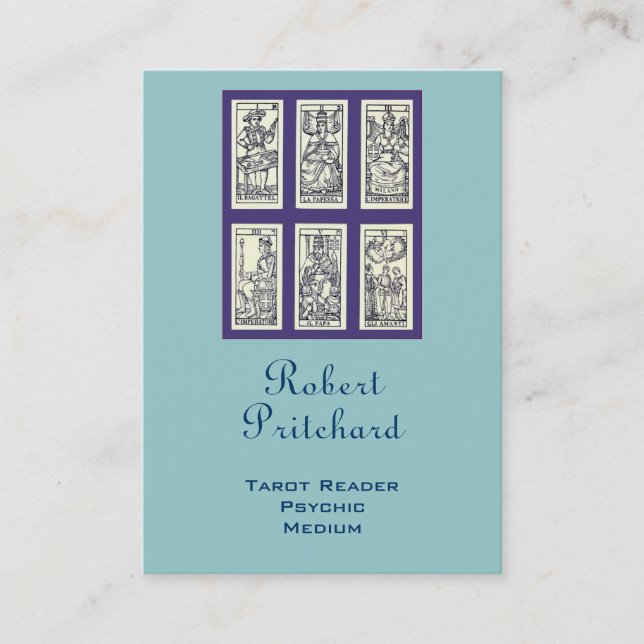 Cartão De Visita Espanhol Tarot do vintage (Frente)