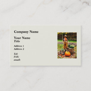 Cartão De Visita Espantalho e Abóbora