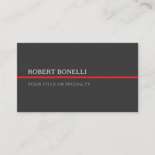 Cartão De Visita Especial Única Cinza Vermelho Elegante Moderna