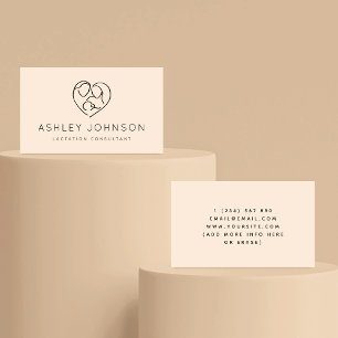 Cartão De Visita Especialista em Aleitamento de Logotipo de Coração