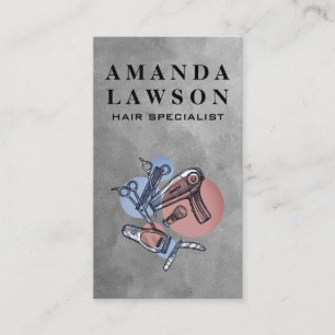 Cartão De Visita Especialista em Cabelo   Ferramentas na moda