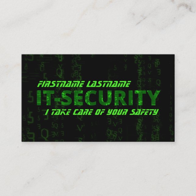 Cartão De Visita Especialista em cibersegurança em cibercriminalida (Frente)