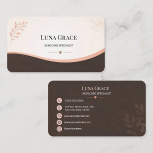 Cartão De Visita Especialista em Cuidados com a Pele Botânica Blush