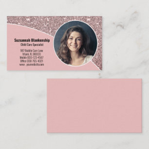 Cartão De Visita Especialista em Cuidados Infantis Foto Profissiona