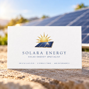 Cartão De Visita Especialista em Energia Solar Mínima