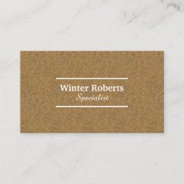 Cartão De Visita Especialista em papel rústico minimalista