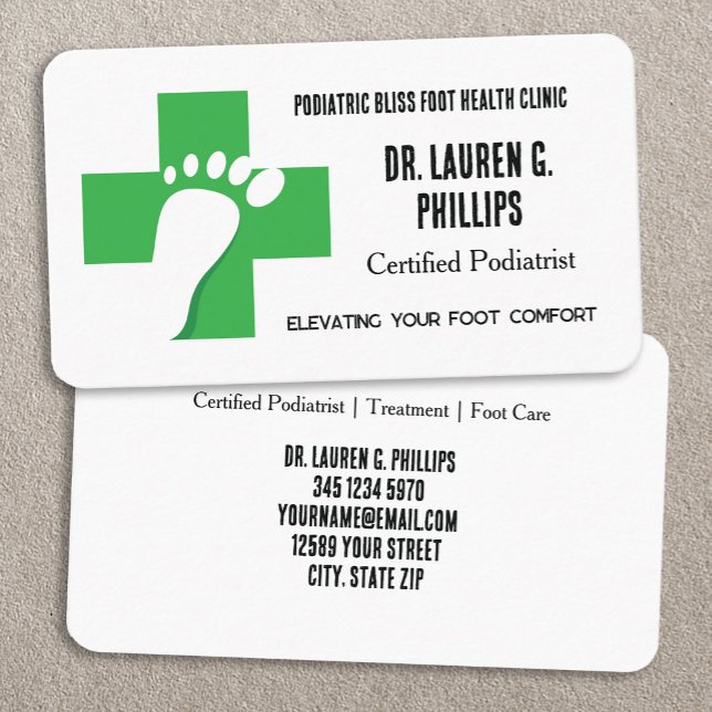 Cartão De Visita Especialista em Pé (Foot Care Specialist Business Cards)